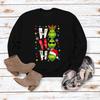 HO HO HO Cartoon Christmas Women's Casual Loose Long Sleeve Round Neck Hoodie