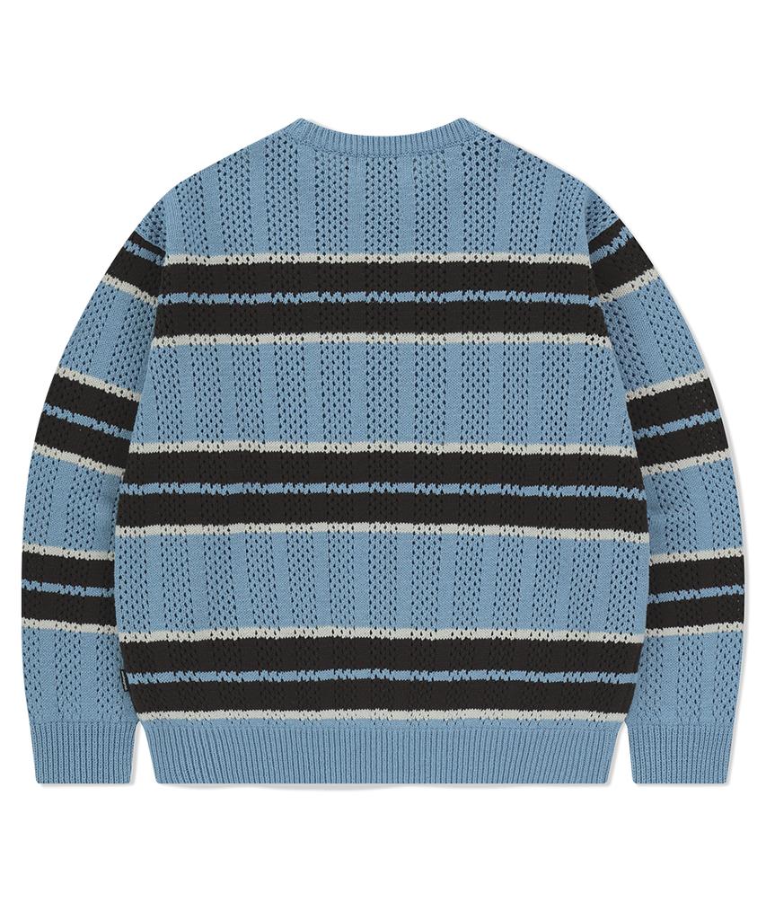 MAHAGRID Mesh Stripe Knit Skyblue(Mg2Fsmk611A)