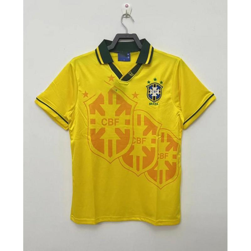 Brazil Retro Football Jersey Classic Short Sleeve Sportswear Men