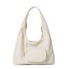 2026 High-end Design Multiple Pockets Bags Simple Commuting Shoulder Bags Corduroy Solid Color Zipper Large Capacity Casual Tote