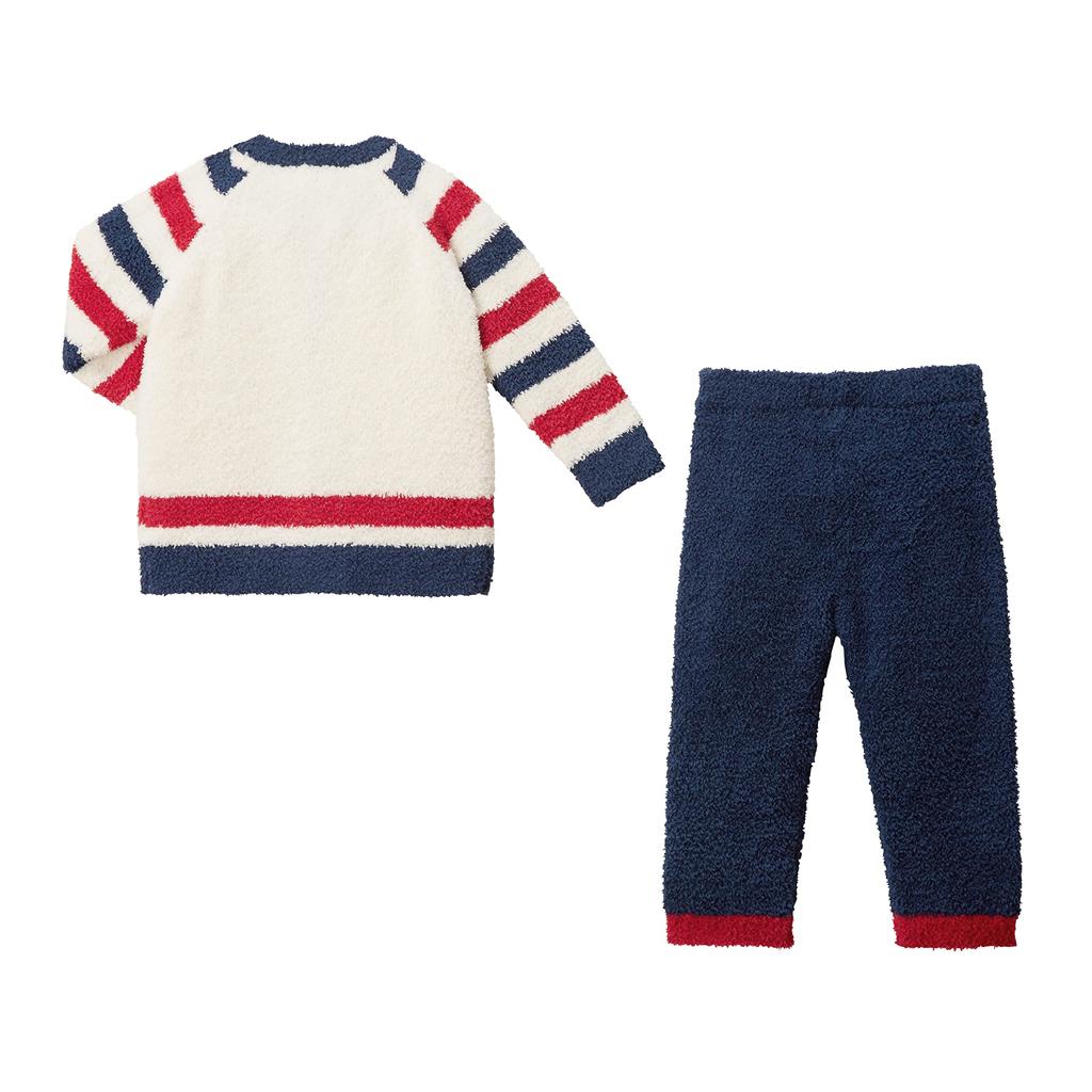 Room Long Top and Bottom for Boys and S Navy [Miki House] Wear, Sleeves, Loungewear, Set, Fluffy, Girls, Baby, Kids, Children's Clothing, 13-7302-387,