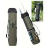 Green fishing rod bag, durable folding fishing gear handbag, multi-functional large-capacity high-quality fishing rod box.