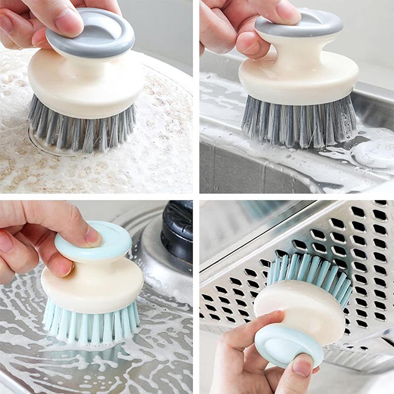 Dish Scrub Brush Ergonomic Grip Palm Brush Cleaning Dish Scrubber With Stiff Bristles For Sink Pots Pans Stove Cleaning Tool