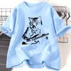 Funny Guitar Player T Shirt Music Lover Cat Owner Rock Lover TShirt Vintage Cat Mom Printed Tshirt Unisex Women Streetwear Tees