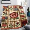 Rose Flower Print Flannel Blanket, High quality Comfortable for All Seasons, Home Decor, Warmth and Comfort, Perfect for Christmas Gifts101