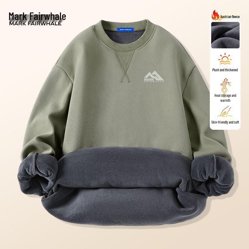 Men's Velvet Fleece Lined Round Neck Sweatshirt