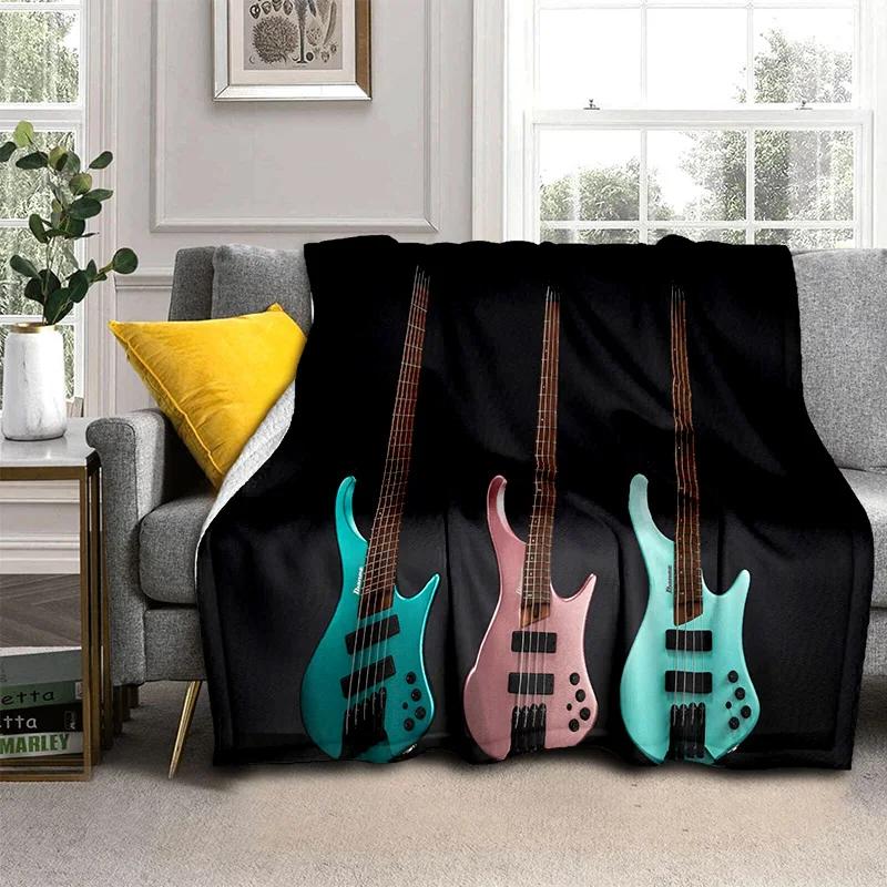 Electric Guitar 3D Classical Guitar Blanket,Soft Throw Blanket for Home Bedroom Bed Sofa Picnic Travel Office Cover Blanket Kids