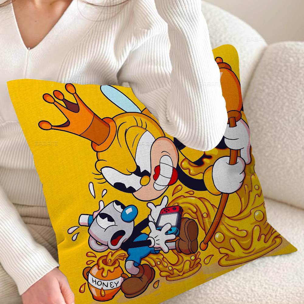 Game Cuphead Cushion Cover Polyester Sofa Cushions Decorative Throw Pillows Home Decoration Pillowcover