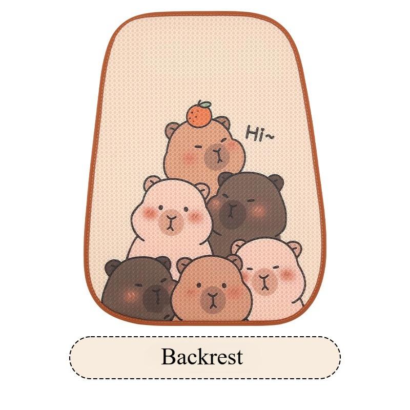 Cute Capybara Cartoon Hydrochoerus Universal Car Seat Cover Breathable Comfortable Cushion for Vehicle Seat Protection