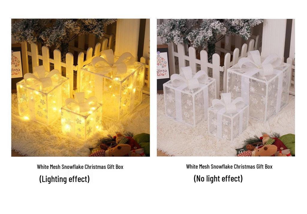 Cross-Border Christmas Luminous Gift Box Set: Outdoor Decorative Lights for Courtyard & Mall Display
