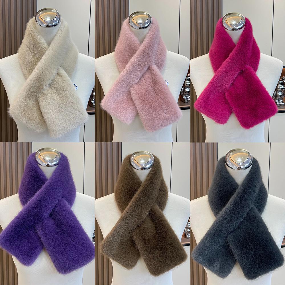 Autumn Winter Women Neck Warmer Outdoor Cold Resistant Collar Scarf Sweet All-Match Female Scarves Cross Snood Scarf