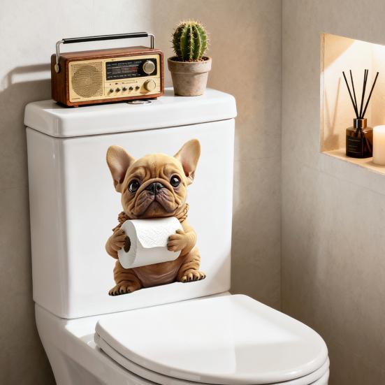 Lustige Tier-Toilettensitzbezug-Aufkleber Wasserdicht Cartoon Schaf Küken Hase Toilettendeckel-Sticker für Badezimmer Zuhause Wand