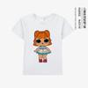 New Children's Short-sleeved European and American Girls T-shirt Doll Cartoon Printed Pattern Round Neck Top Clothes