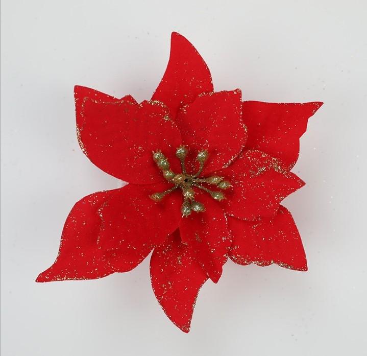 

1 шт., блестящие искусственные рождественские цветы, украшения для рождественской елки, искусственные цветы, рождественские украшения, новогодний декор, новогодние подарки