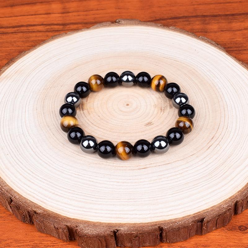 Naturalne Bransoletki z Koralików Tygrysie Oko Obsydian Hematyt Męskie Magnetyczne Ochrona Zdrowia Bransoletki Równowagi Damskie Lecąca Biżuteria dla Duszy