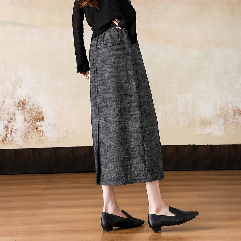 De Mana Elegant Petite Commuter Mid-Length Straight Skirt