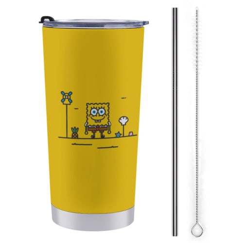

SpongeBob SquarePants Tumbler, Mug, Coffee Cup, Convenience Store Cup, Insulated, Direct-Drinking Stainless Steel Water Bottle, with Lid, Portable, St