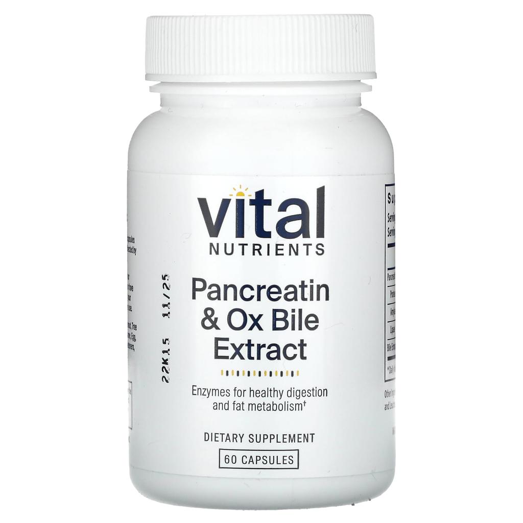 Pancreatin and Ox Bile Extract, 60 Capsules