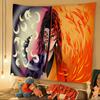 Anime Kokushibo Anime Tapestry Hippie Flower Wall Carpets Dorm Decor Wall Hanging Home Decor