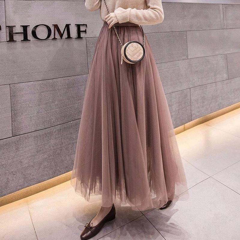 Half-length Skirt Women's Net Gauze Skirt Large Skirt Mid-length Gauze Skirt Net Yarn Breathable Large Skirt