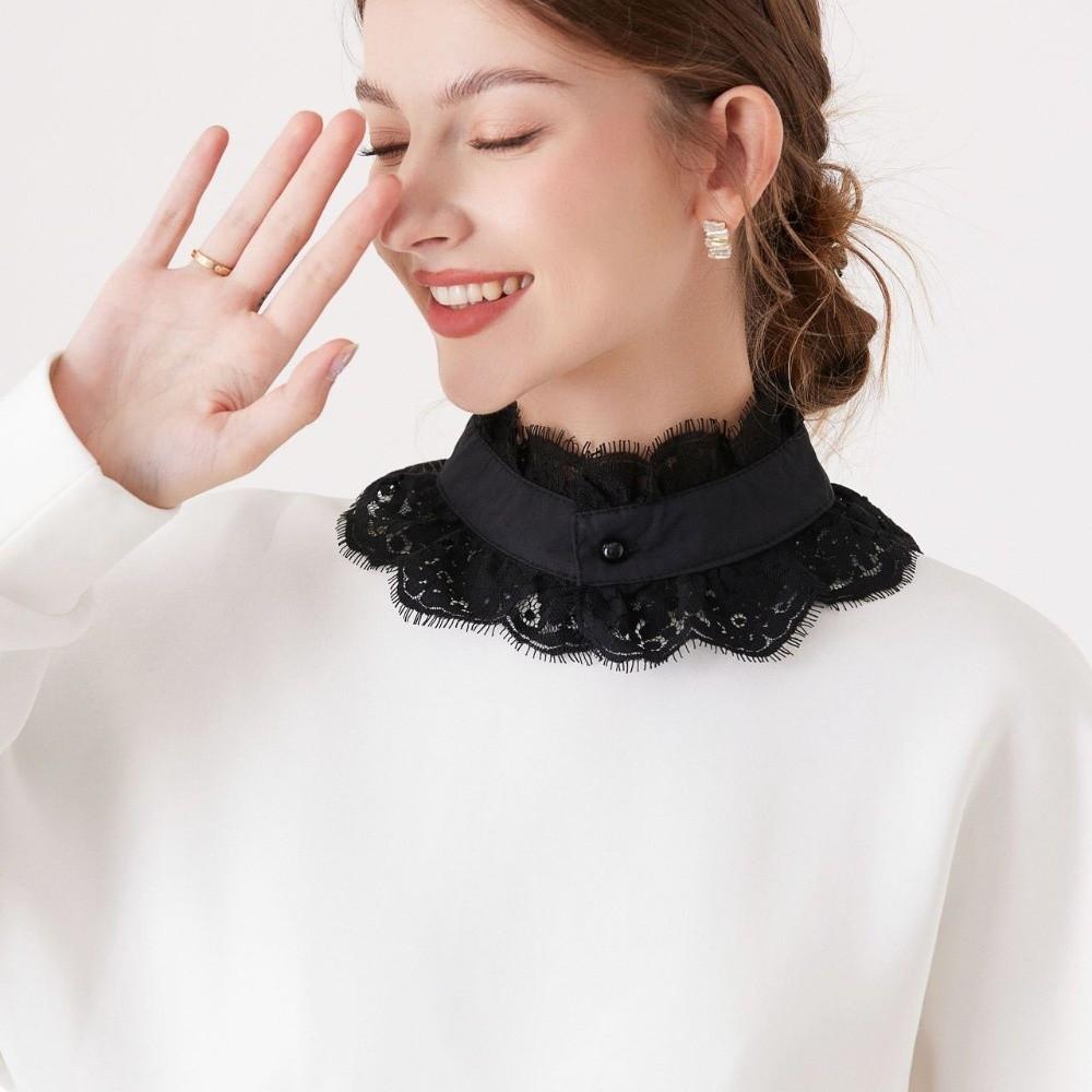 Capelet Fake Lace Collar Standing Collar Lace Neckline Exquisite Detachable Lapel Collar Women