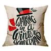 Christmas Decoration Cushion Cover Cartoon Elk Santa Cushion Cover Christmas Pillow Case Linen Decoration Pillow Home Decoration