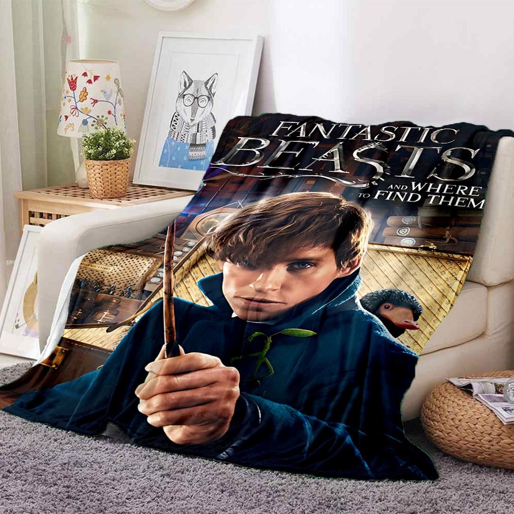 1pc Fantastic Beasts Blanket Polyester Fiber, All Season Comfort for Sofa, Bed, Office, Car, Camping Ideal Home Decor & Gift, Office Comfort