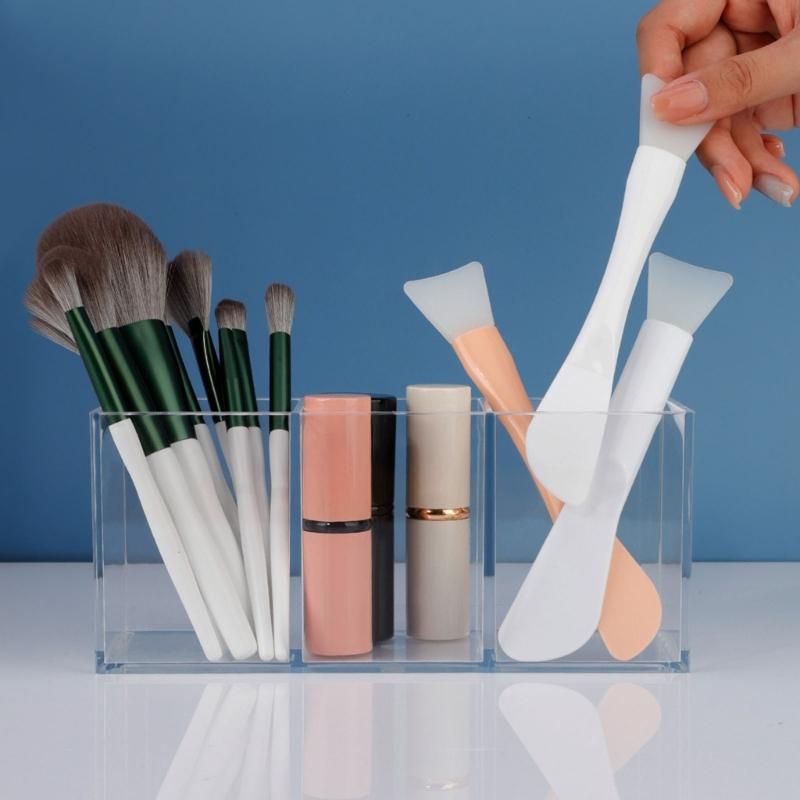 Klare Acryl 3-Schlitz Kosmetik-Aufbewahrungsbox Professioneller Make-up-Pinselhalter Organizer Für Beauty-Enthusiasten