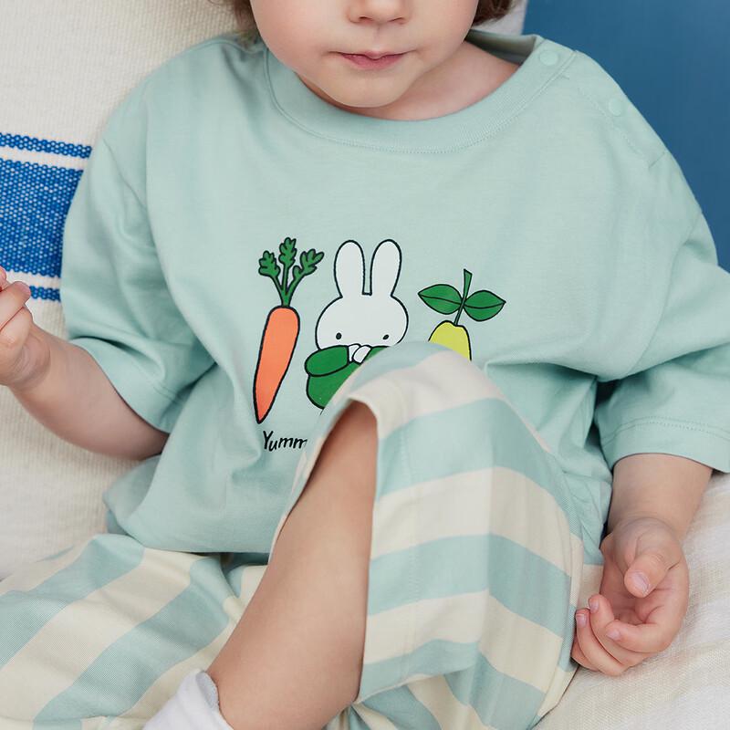 Set de pijamale de vară minibala x Miffy din bumbac pur pentru copii