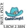 Blue Theme Embroidery Cloth Sticker, Surf Girl Patch Sticker, Wave Hermit Crab Computer Embroidery Label, Shell Chapter Sticker
