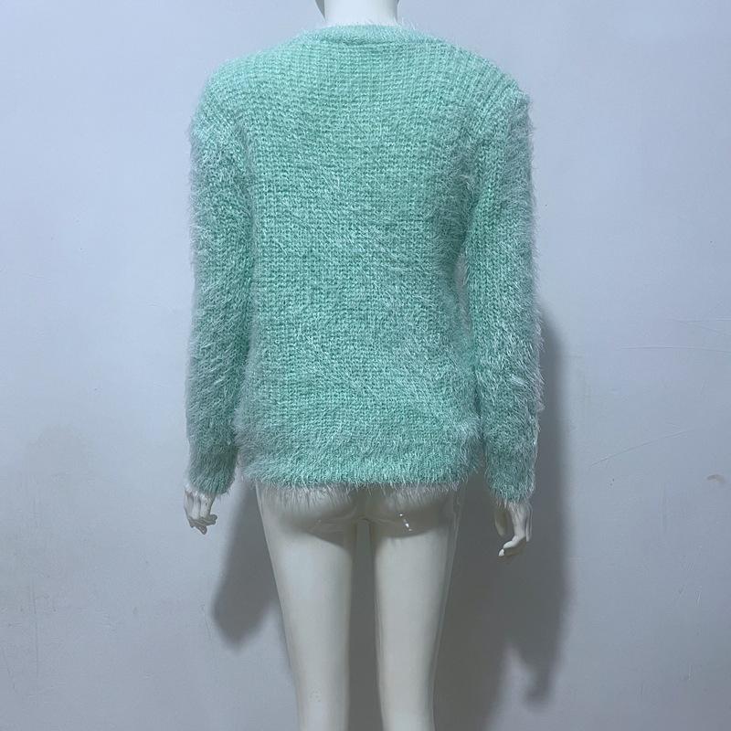 European and American Women’s Autumn & Winter Knitted Long Sleeve Round Neck Fashion Sweater
