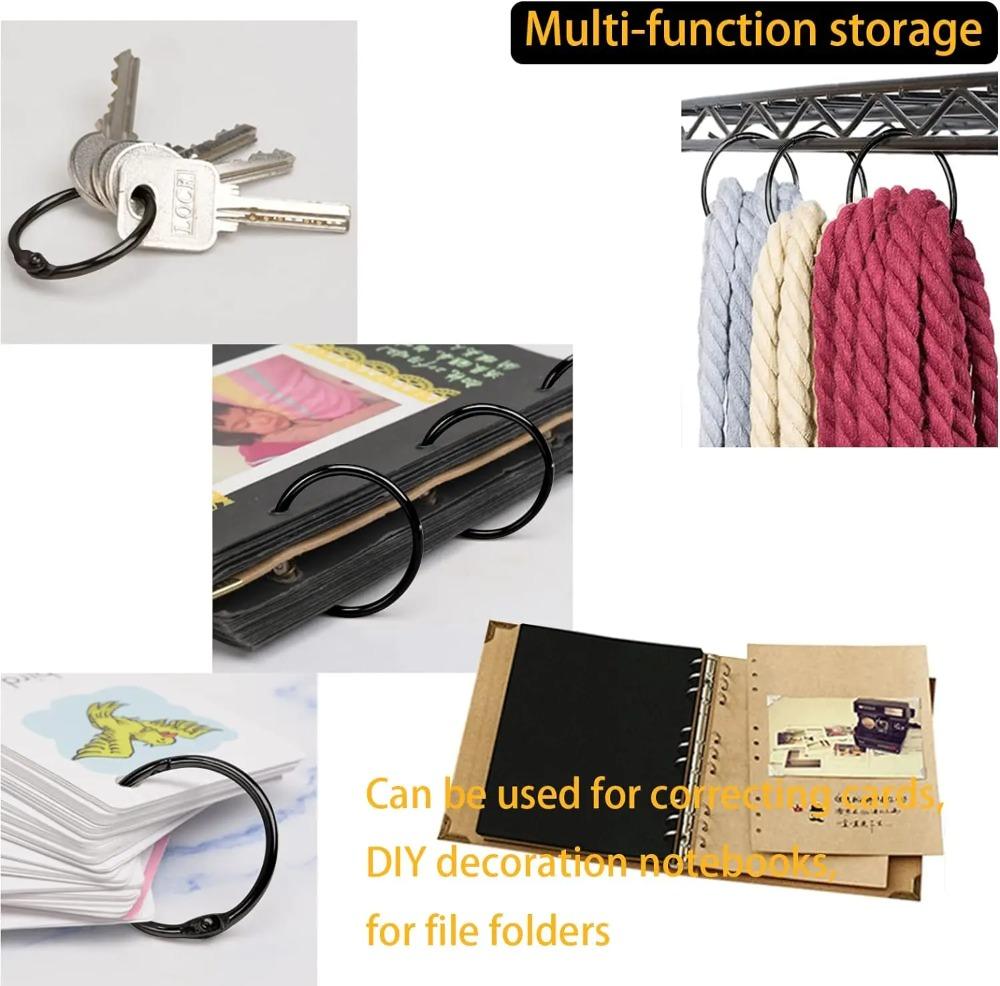 40Pcs Open Curtain Rings 50mm Curtain Rings Round Rings Shower Curtain Clips Metal Clips for Curtains Rods Bathroom Accessories