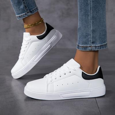 Unisex Skate Shoes White Casual Sneakers Lightweight Waterproof Comfortable Walking Non Slip Sports Shoes for Women Men