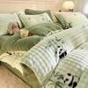 2025 Winter Fleece-Lined Velvet Bed Set: Thick Double-Sided Sheet & Duvet Cover, Dorm/Solo 3-Piece