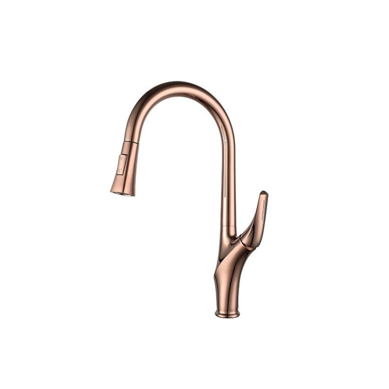 New Rose Gold Kitchen Faucets Crane Pull Out Kitchen Tap Water Tap Sink Mixer Rotate Rose Gold Brass Faucet Water Mixer