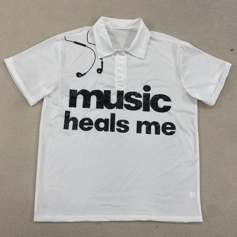 Y2k Polo Shirt Short Sleeved T-shirt Printed Pattern Top