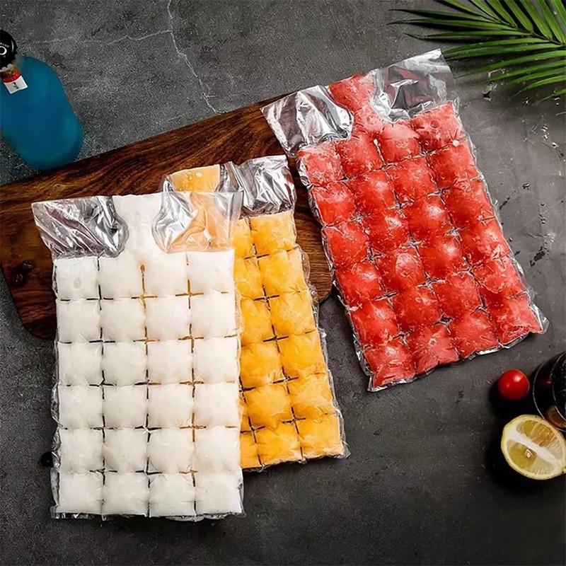10-300PCS Disposable Ice Bag with Self-Sealing for Homemade Ice Cubes Summer Freezer Ice Mold Reusable Water Filling Ice Tray