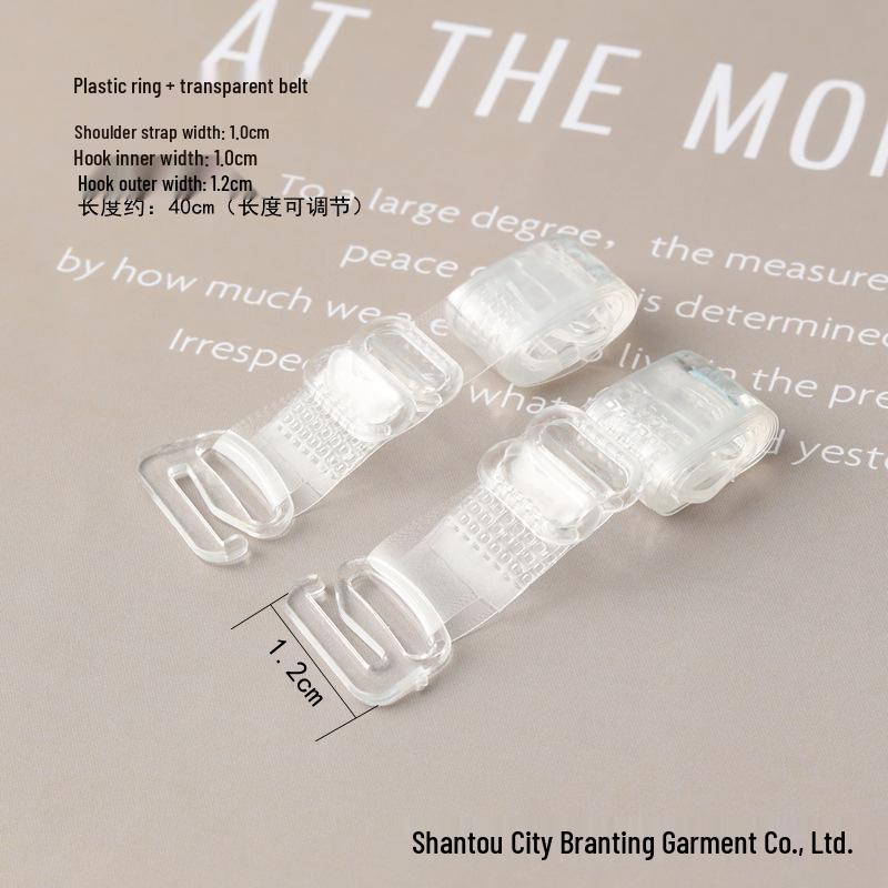 Adjustable Transparent Bra with Invisible Plastic Buckle and Frosted Finish