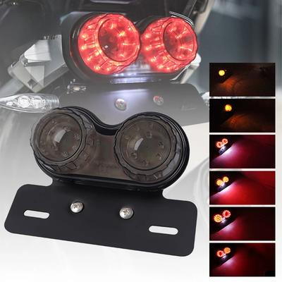 Universal 12V Motorcycle LED Brake Tail Light Signal Lights LED Integrated Tail Light with License Plate Bracket Motorbikes