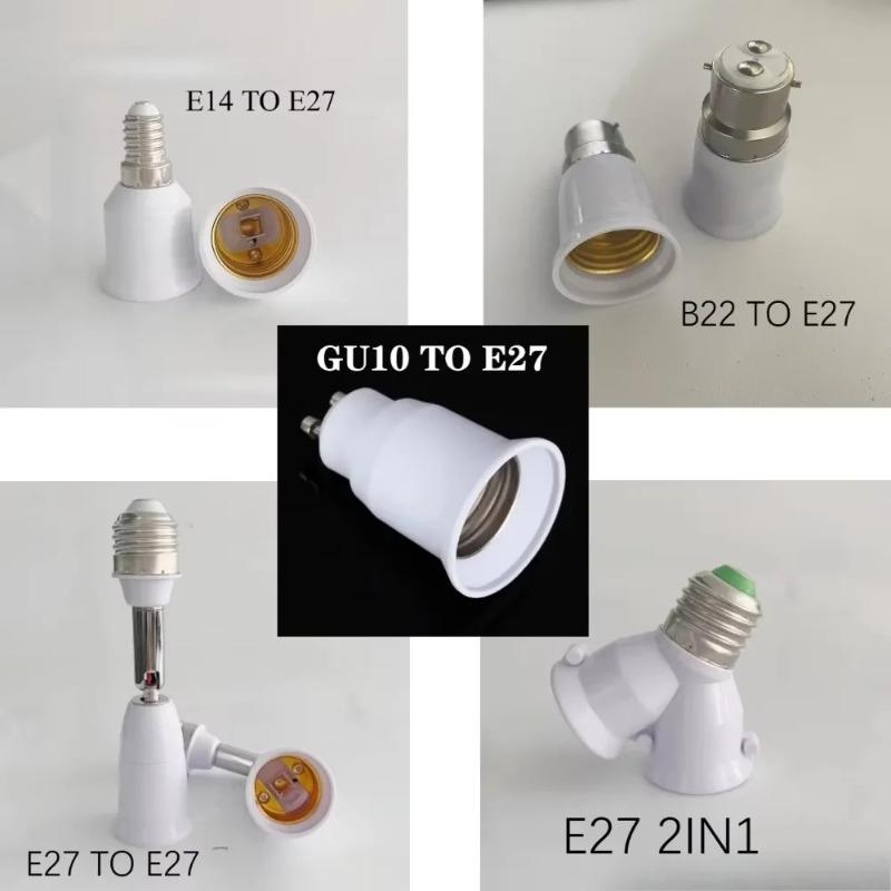 E27 To E27 Screw Socket Lamp Holder, 1-to-2 Converter, Multi Head E27, One Turn, Double Head Extension Lamp Holder