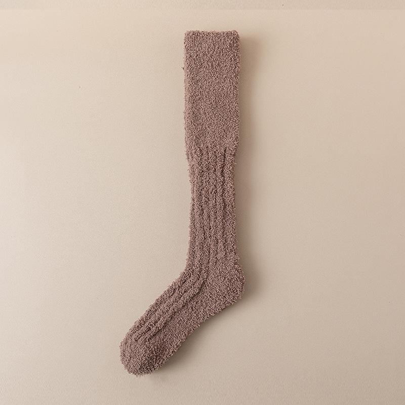 Couple's Coral Fleece Winter Socks: Thick, Velvet-Lined, Cozy Home Sleep Socks for Calf Warmth
