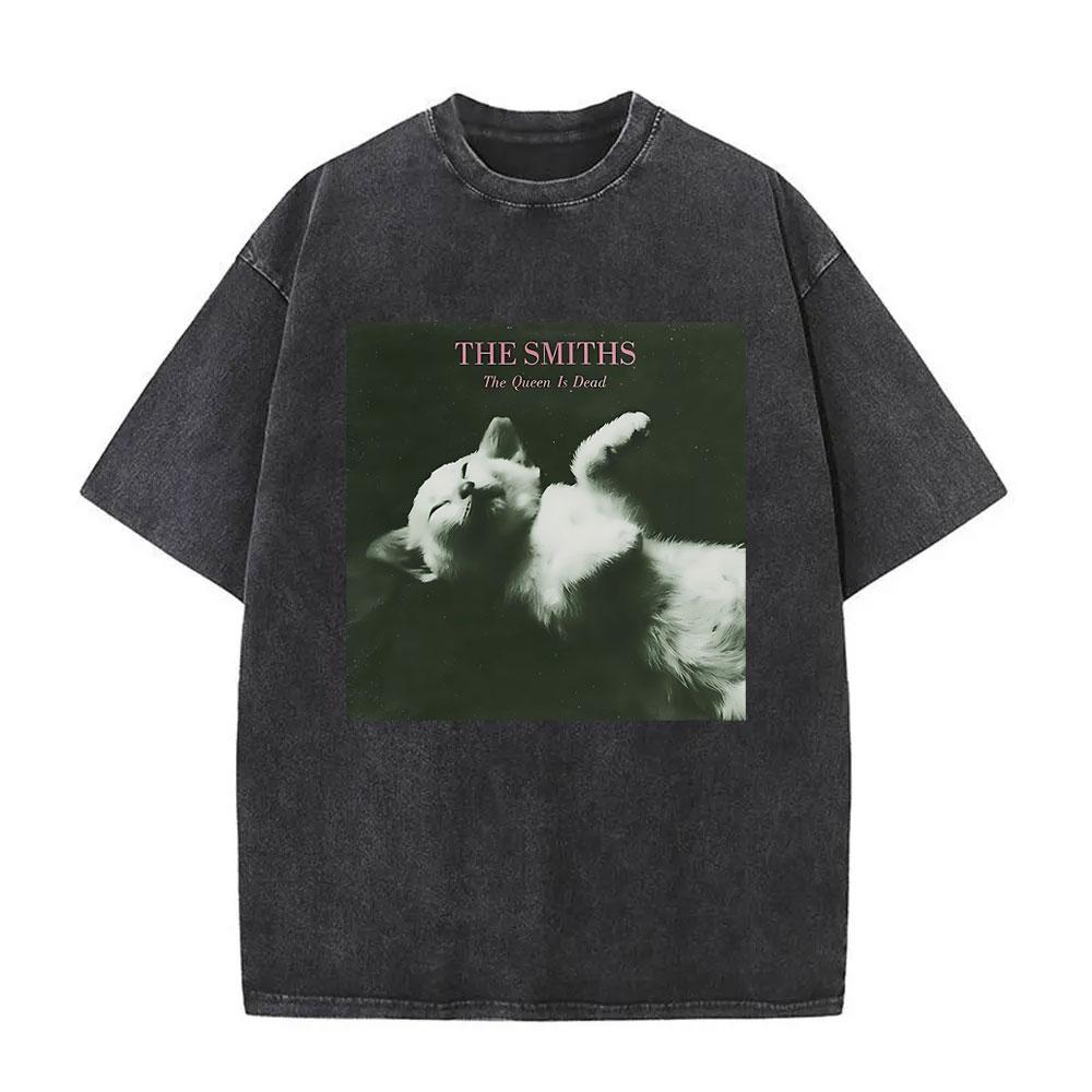 Rock Band The Smiths Louder Vintage Washed Tshirt Alternative s Indie Morrissey T Shirt The Queen Is Dead Tshirts Unisex