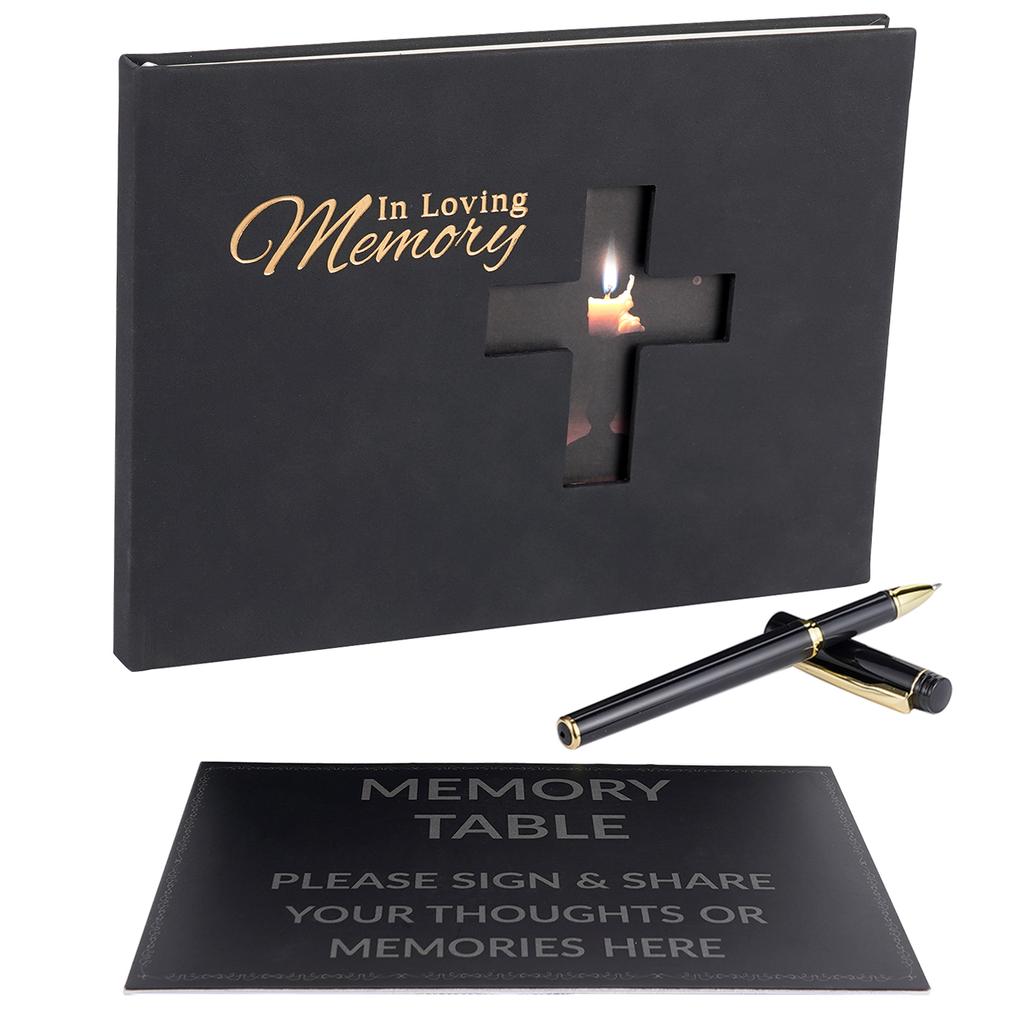 Libro de Firmas para Invitados al Funeral Firma Libro de Registro de Asistentes al Funeral Libro de Mensajes para la Recepción Celebración de la Vida Aniversario Servicio Conmemorativo Cariñoso