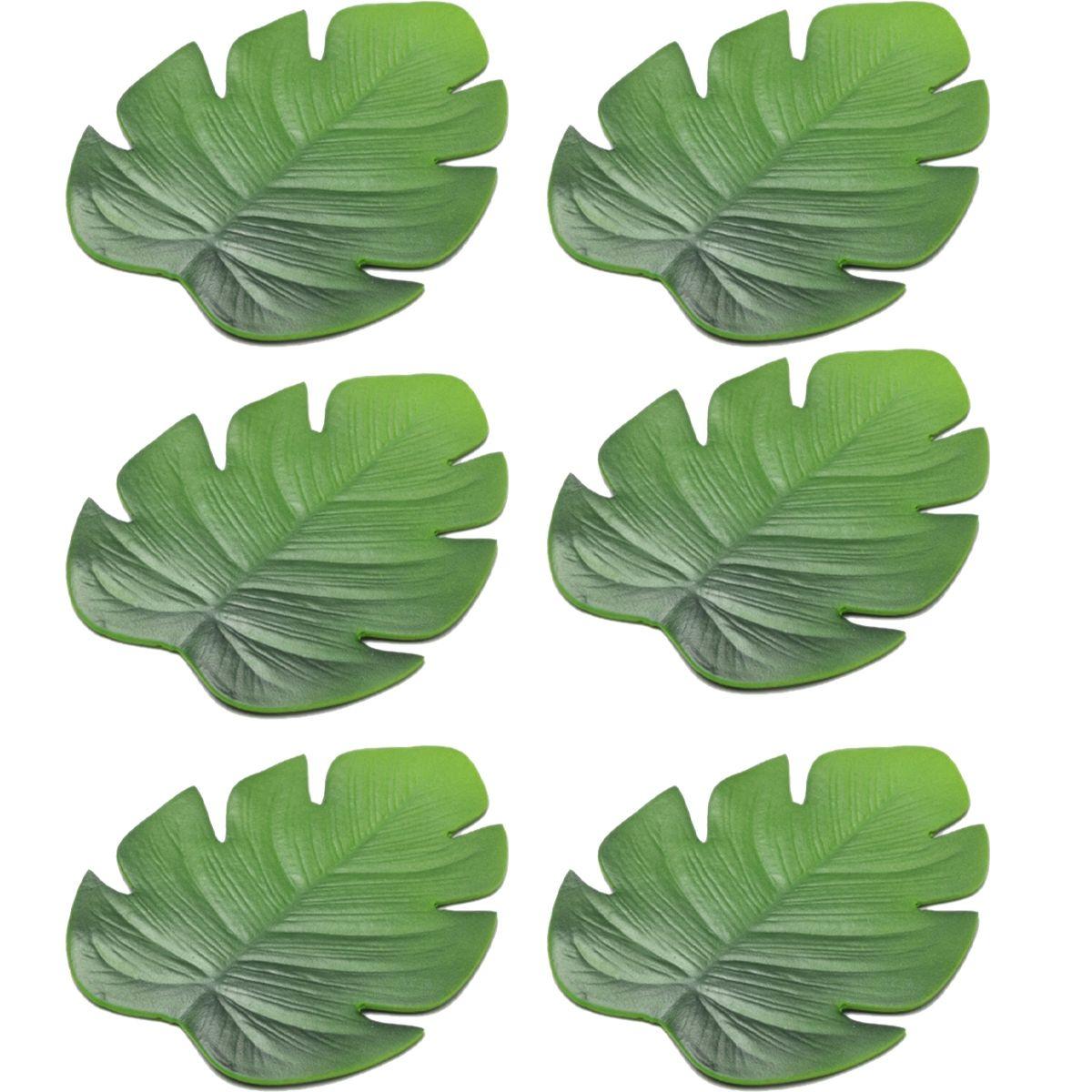 

Искусственные пальмовые листья Гавайская тема Кофейная чашка Тропический коврик для стола Подставки Подставки Подкладка для кружки 6Pcs