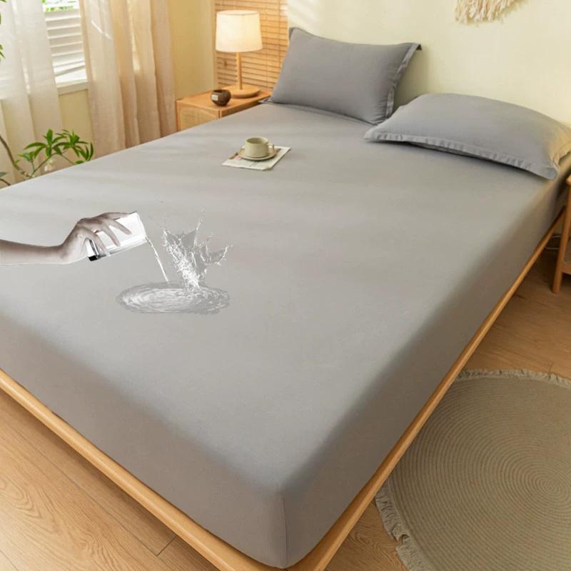 100 % wasserdichter Matratzenbezug, Spannbettlaken mit elastischem Band, rutschfester Matratzenschoner für Einzel-, Doppel-, Queen- und King-Size-Betten