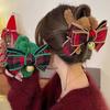 Subiru Tartan Check Fur Ribbon Winter Hair Clip