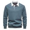 New Autumn Long Sleeve Polo Collar Sweatshirt, Plus Size European Trendy Casual Versatile High Quality Men's Hoodie