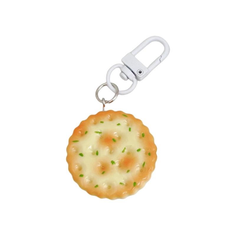 

Delicious Looking Biscuit Keychain Jewelry Style Decoration Safe Material Key Rings Pendant Multiple Styles Gift жёлтый