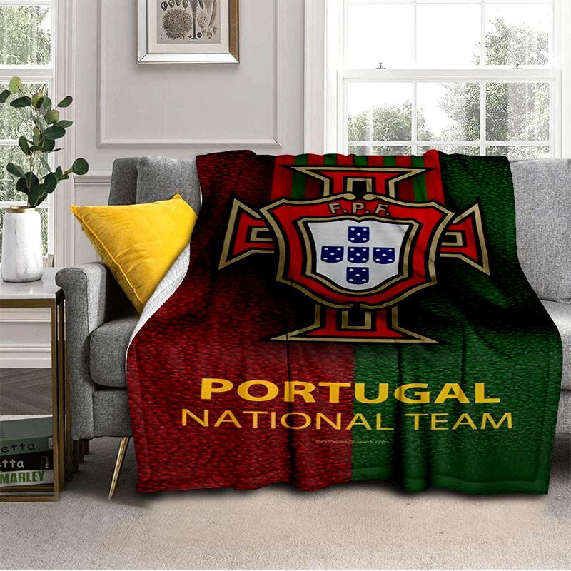 Decke mit Wappen der Portugiesischen Fußballföderation Geeignet für Sofas, Betten, Büros und Camping - Perfektes Geschenk für Halloween Weihnachten