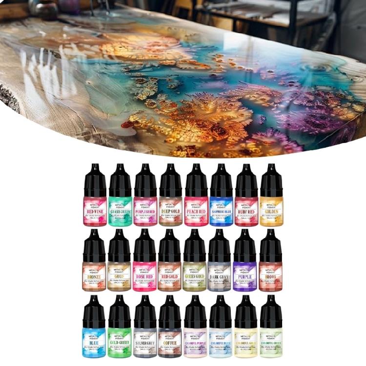 Set of 24 Resin Dye Craft Pigments Epoxy Resin Dye Concentrated Resin Colorant for Projects Paintings and Accessories